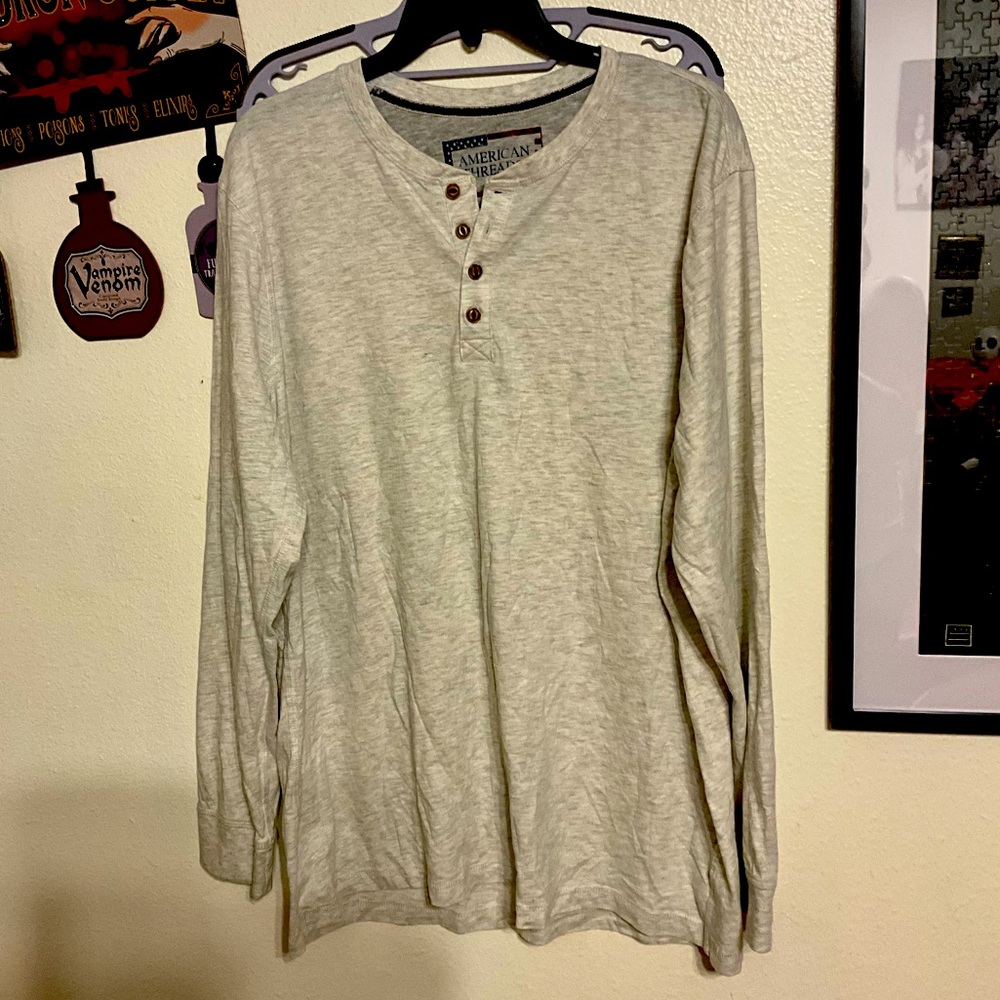American Threads Cream Heather Men’s Henley